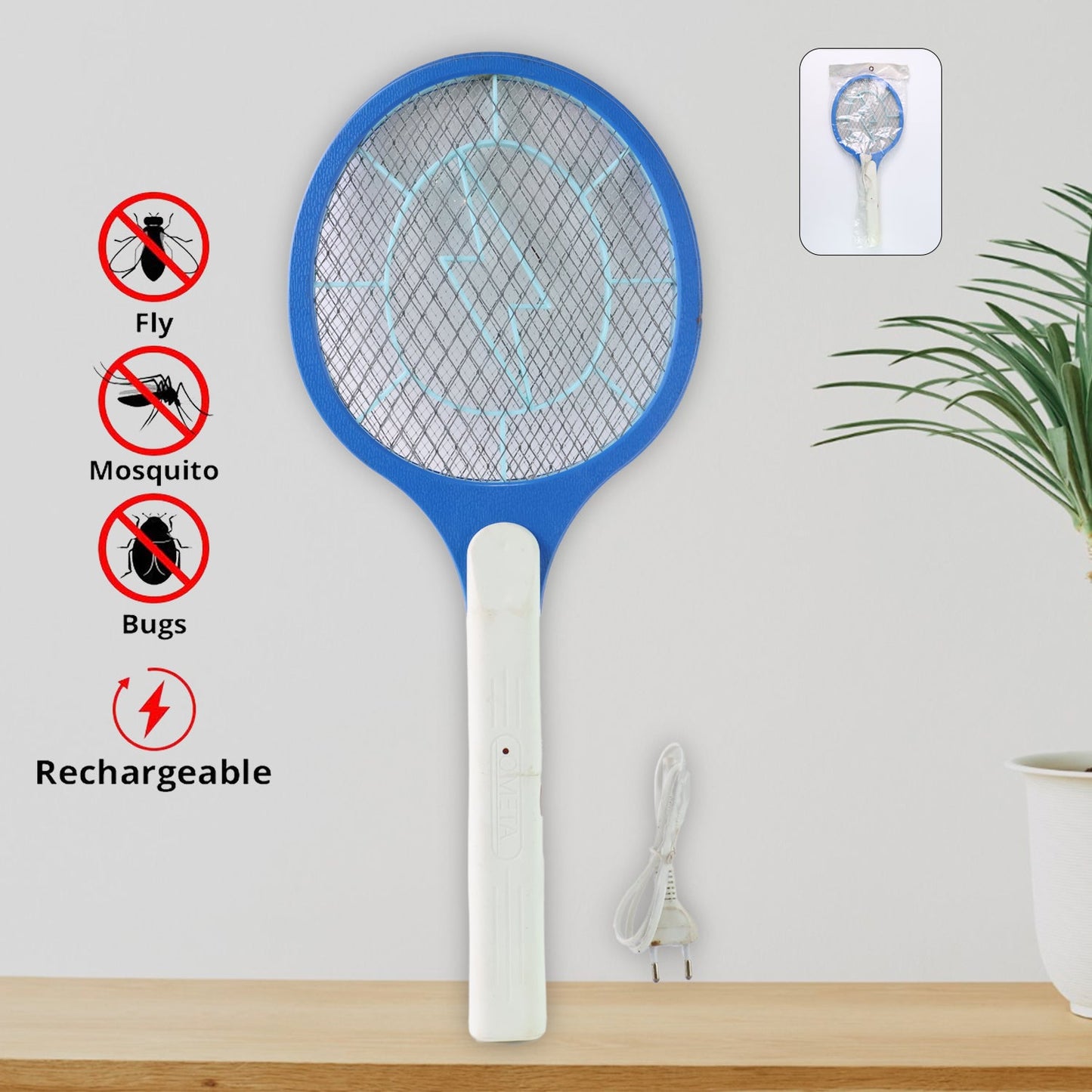 Anti Mosquito Racquet Rechargeable Insect Killer Bat with LED Light